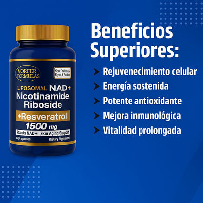 MORFER FORMULAS NAD+ CON RESVERATROL 1,500mg 120 caps